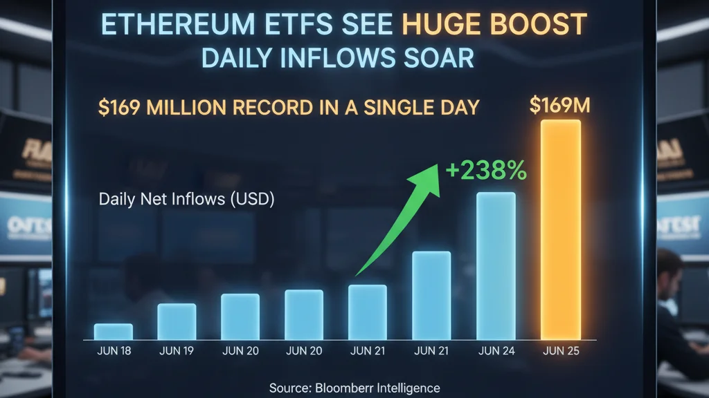 Ethereum ETFs Pull $169M, Two-Month Inflow High